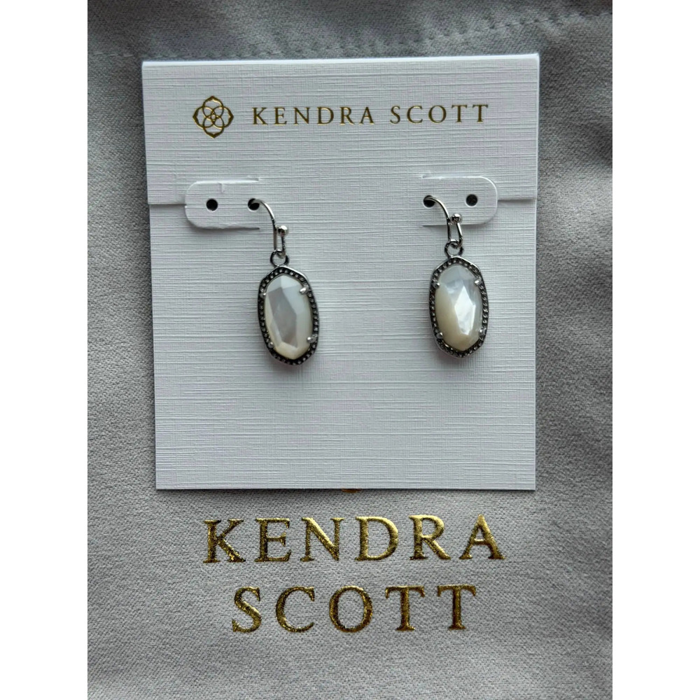Kendra Scott White Teardrop Earrings
